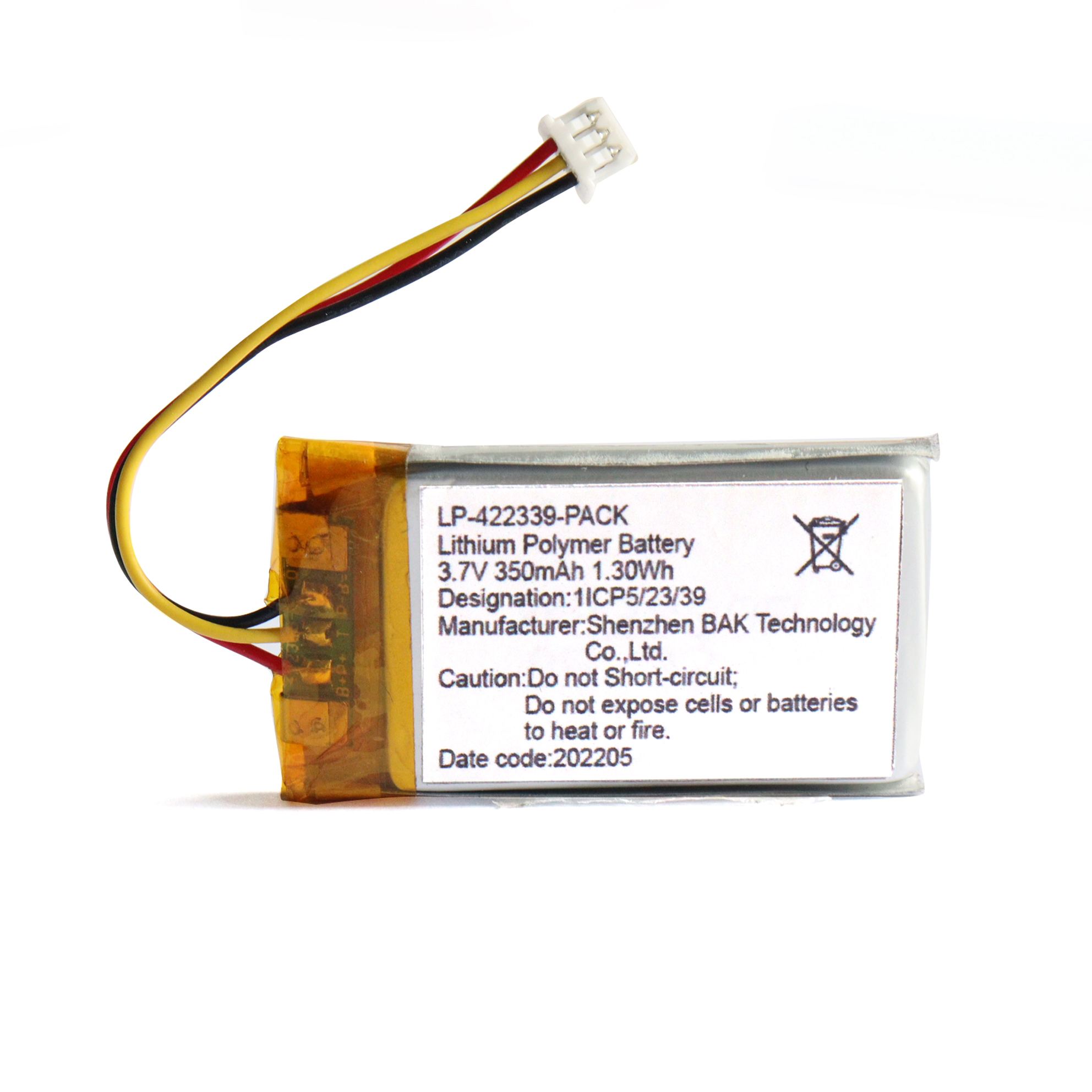 Lithiumpolymerbatterie 3.7v350mah für Bluetooth -Geräte