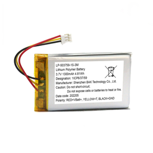 Lithiumionenpolymerbatterie 3,7 V 1300mAh Beutel Batteriepack